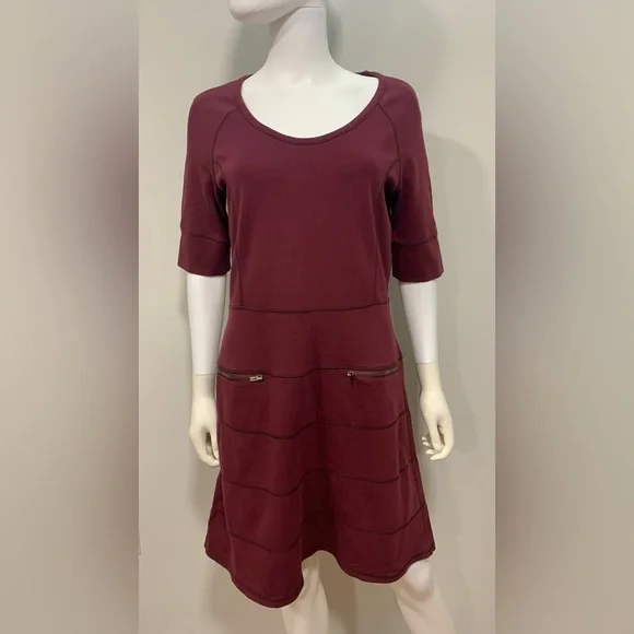 Athleta | Dresses | Athleta Strata Moto Stretch Ponte Knit Zip Pocket Dress  Contrast Topstitching M | Poshmark